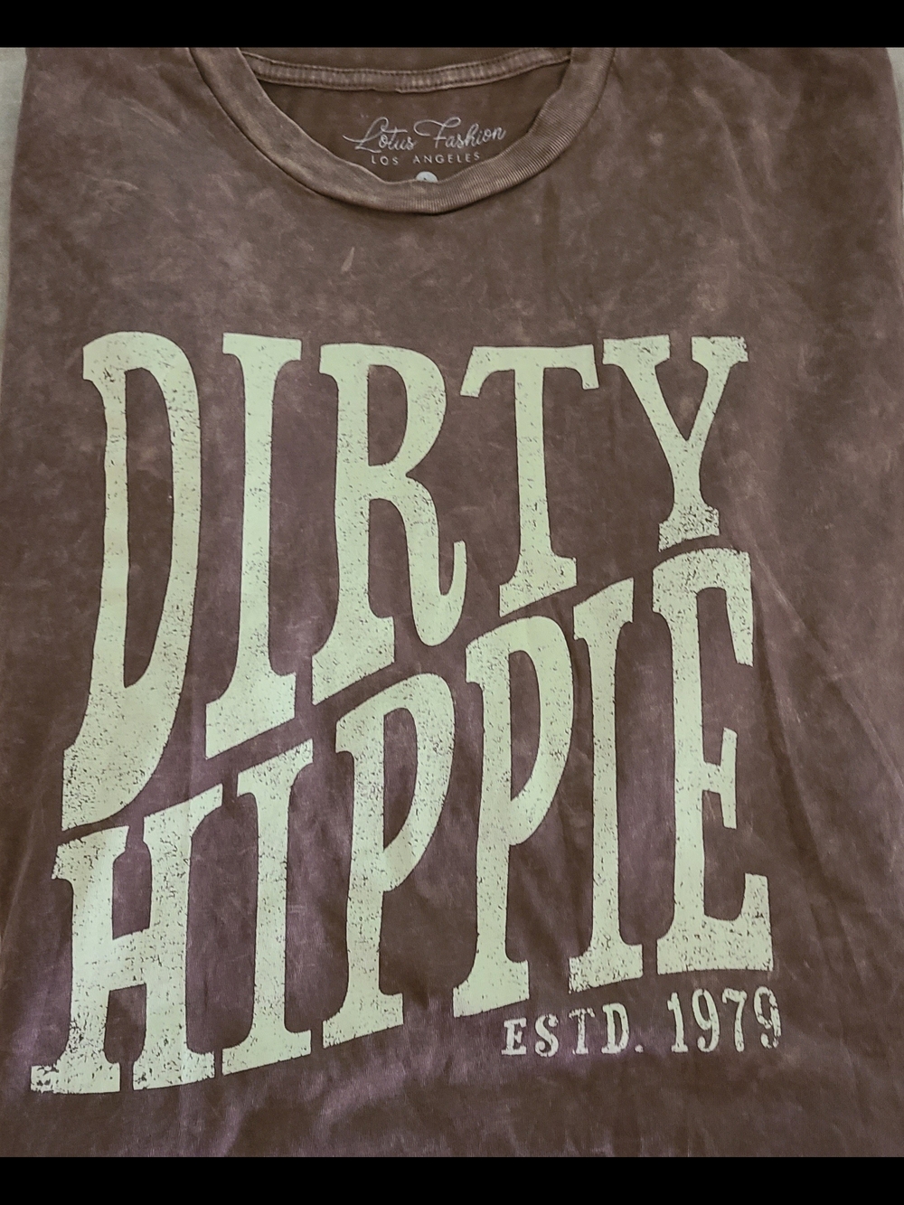 Dirty Hippie Graphic Tee in Mineral Washed Brown - Picture 3 of 4